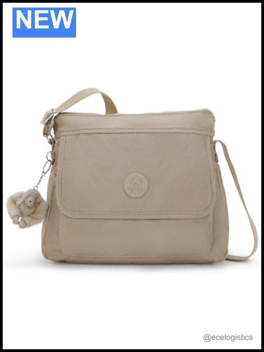 Lightweight Water Resistant Nylon Crossbody Bag with Adjustable Strap and Flap